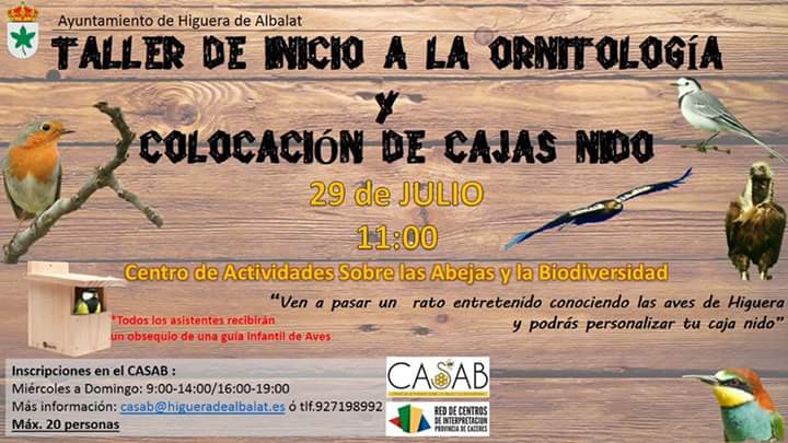 Evento de ornitología y cajas nido